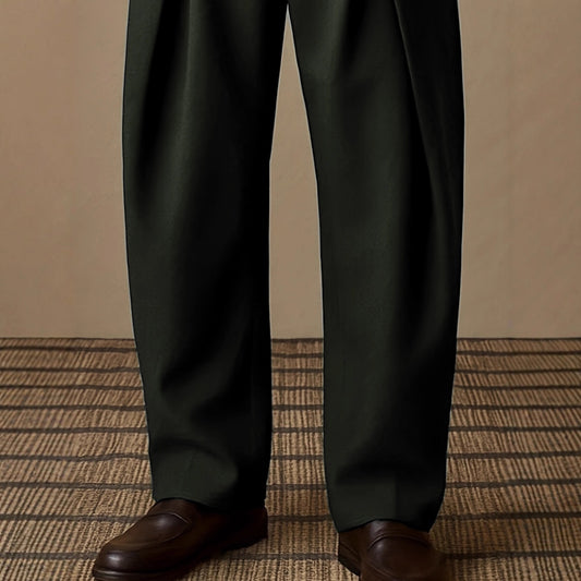 Fashionable Pocket Casual Solid-Color Dress Pants